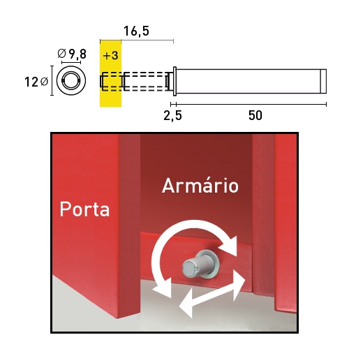 Fecho de embutir com mola Tic-Tac - NYLON